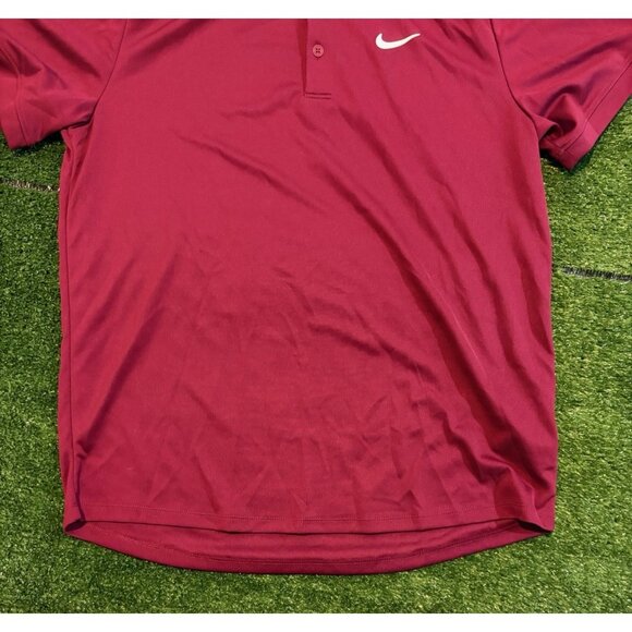 Nike polo mens medium red blade collar lighweight breathable short sleeve RK - Picture 6 of 10